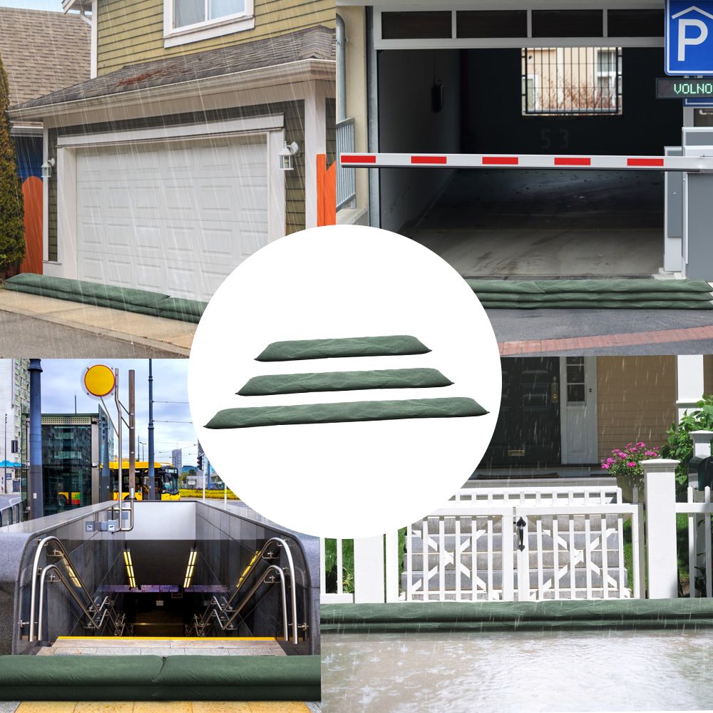Flood Barrier Bag - แผ่นกั้นน้ำแบบไม่ทอ ใช้งานง่าย สีเขียว ซึมซับน้ำได้ดี นำกลับมาใช้ใหม่ได้