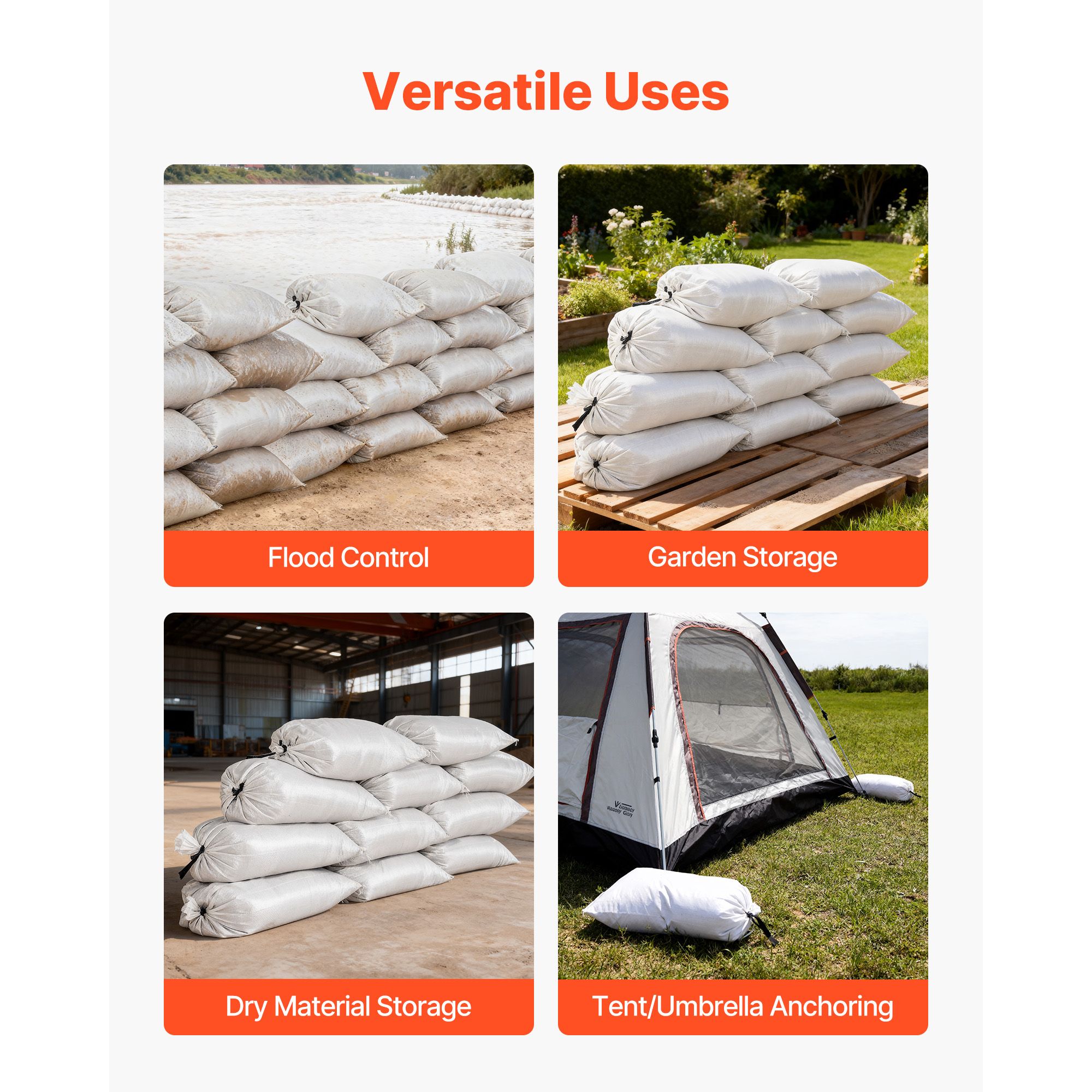 กระสอบทรายเปล่า 100 ชิ้น ขนาด  - Flood Barrier Bag บทวิจารณ์และราคา